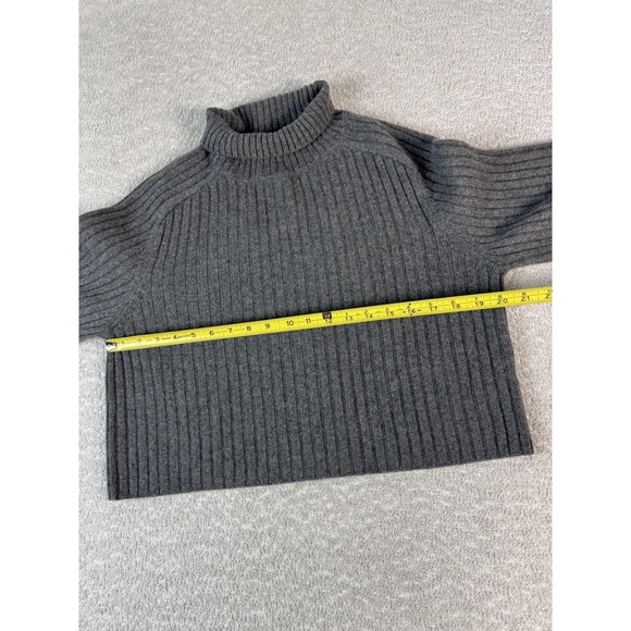 Reformation Sweater Womens Small Ribbed Turtleneck Cropped Pullover Cashmere Ble - Picture 4 of 7